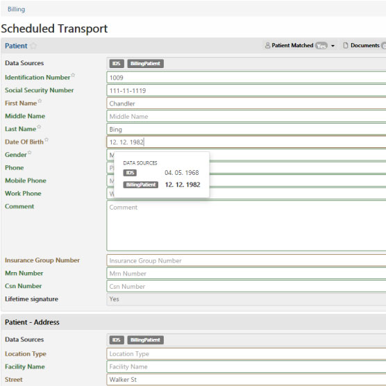 Screenshot of Logis Solutions billing form on a computer