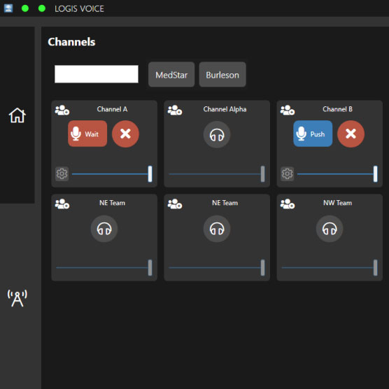 Screenshot of Logis Solutions Voice interface